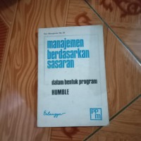 MANAJEMEN BERDASARKAN SASARAN: Dalam Bentuk Program Humble