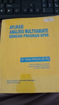 APLIKASI ANALISIS MULTIVARIATE DENGAN PROGRAM SPSS