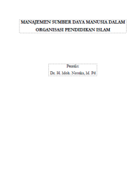 MANAJEMEN SUMBER DAYA MANUSIA DALAM ORGANISASI PENDIDIKAN ISLAM